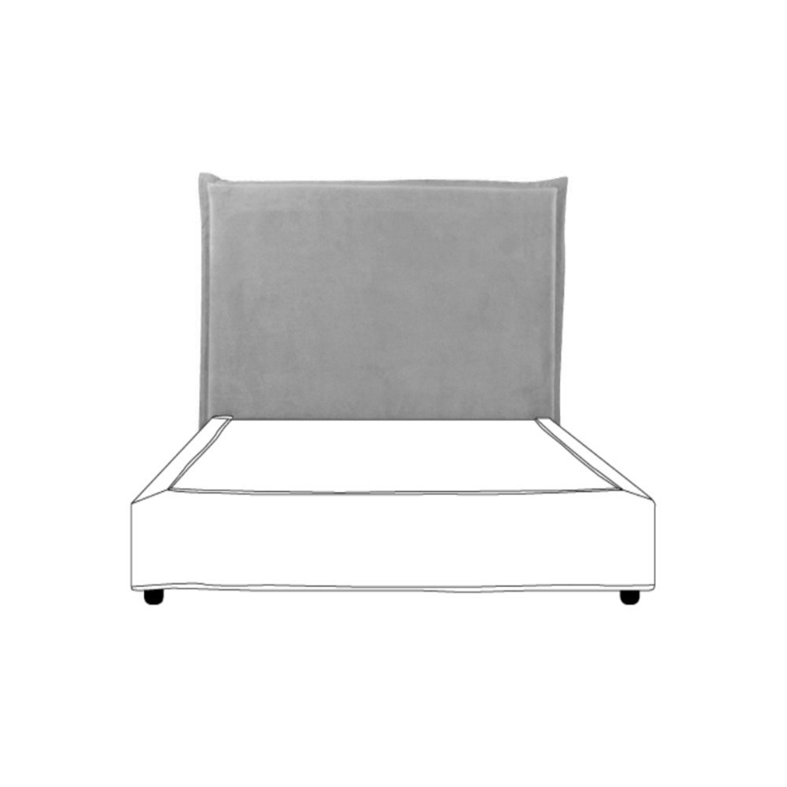 CITY 120 HEADBOARD AND BASE FABRIC SOLID WOOD PINE GREY CHIPBOARD E1 GR