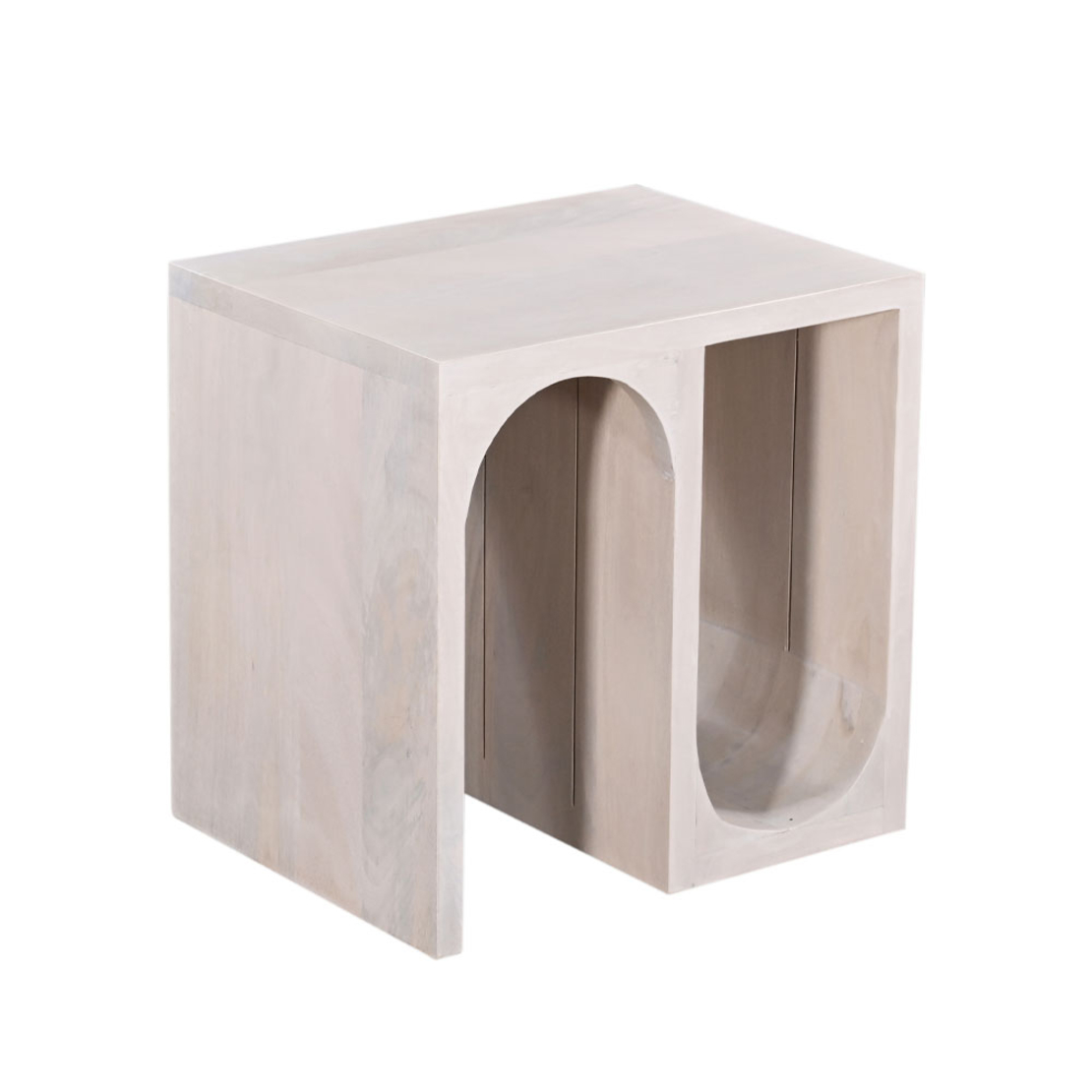 ARCH SIDE TABLE SOLID WOOD MANGO WHITE DECAPE 45x3