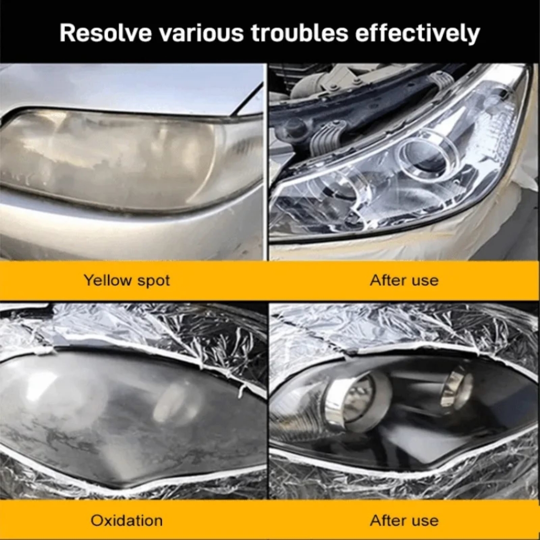 2бр Спрей за почистване на фаровете на автомобила с полиращ ремонт - Изберете висококачествен продукт 100мл(1 брой+1 брой безплатно)