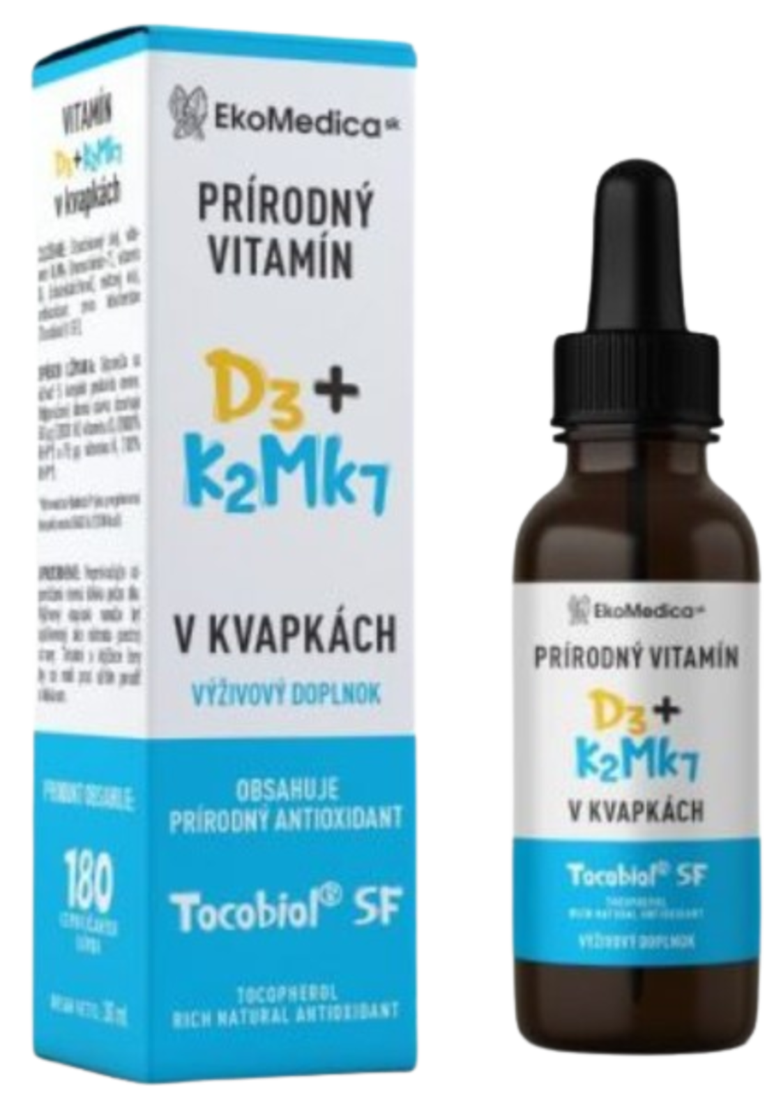 Витамин синергия D 3 +K 2 Mk7 на капки - 180 дневни дози