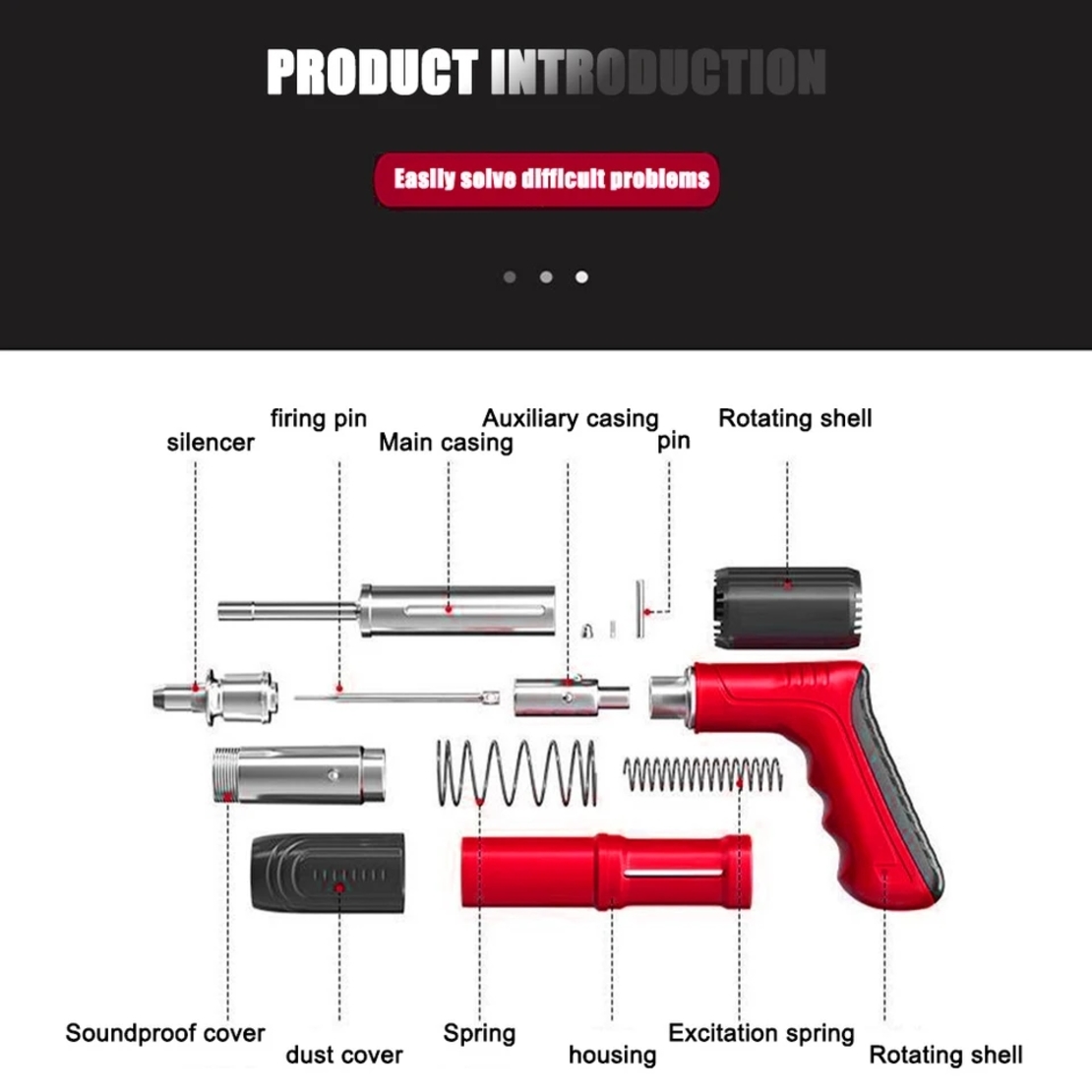 Професионален Ръчен пистолет за нитове/пирони със заряд NailGun