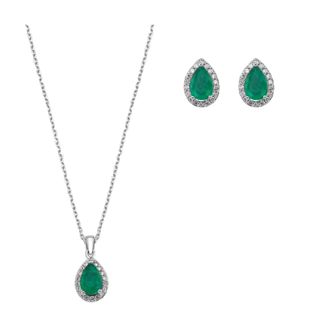 1.24 ct Set with emeralds and diamonds