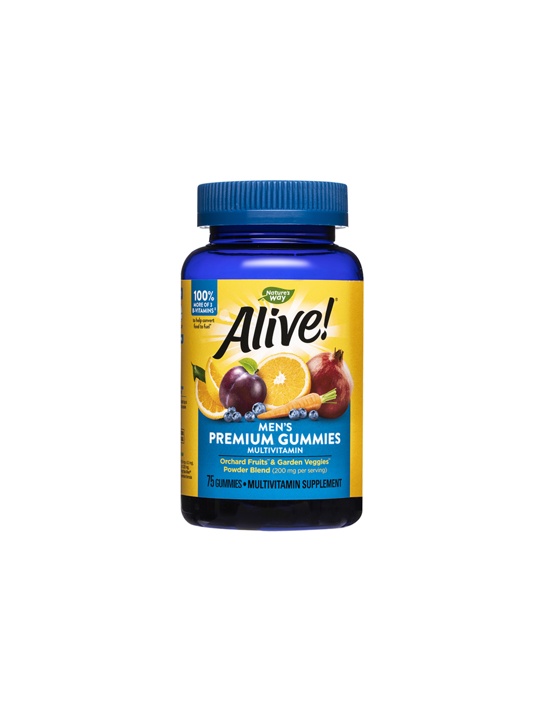 Alive! Men's Premium Gummies Multivitamin / Алайв! Премиум мултивитамини за мъже, 75 желирани таблетки Nature’s Way