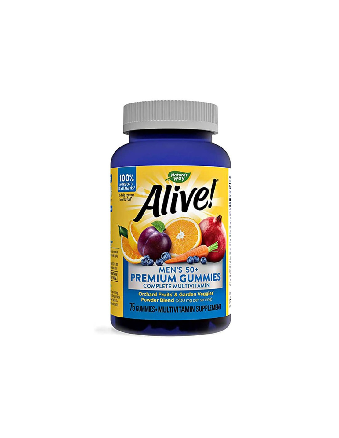 Alive! Men’s 50+ Premium Gummies Multivitamin / Алайв! Премиум мултивитамини за мъже 50+, 75 желирани таблетки Nature’s Way