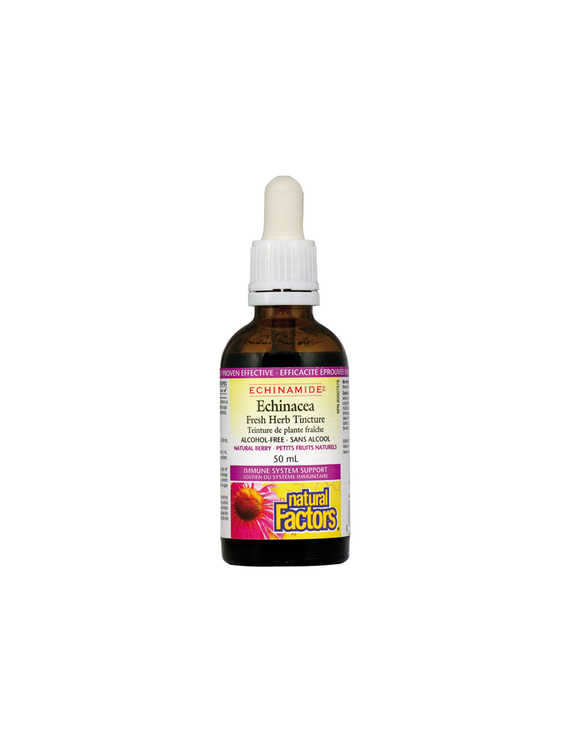 Простуда и грип Echinamide® - Тинктура с ехинацея, 50 ml (без алкохол) Natural Factors