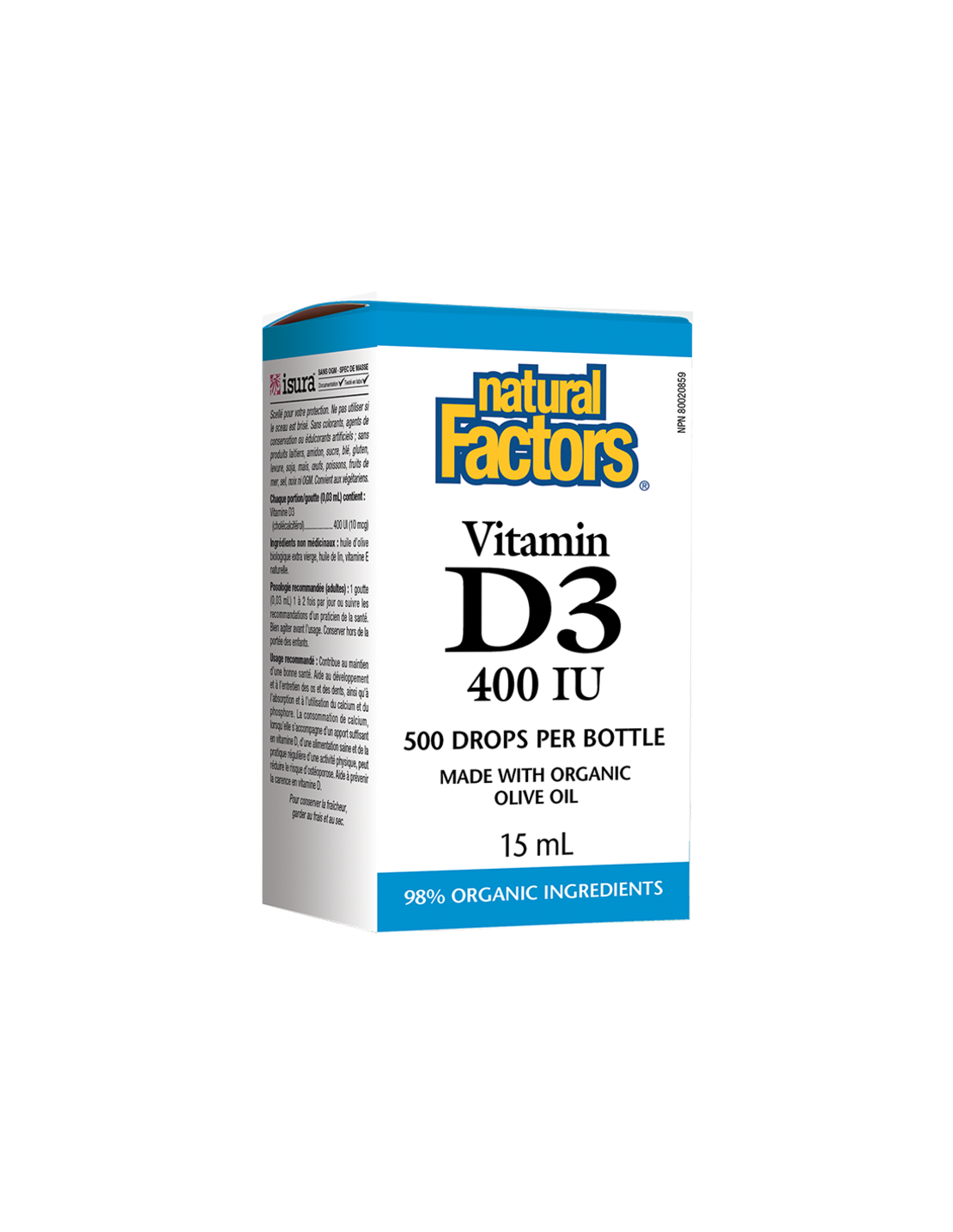 Vitamin D3/ Витамин D3 400 IU x 15 ml/ 500 дози Natural Factors