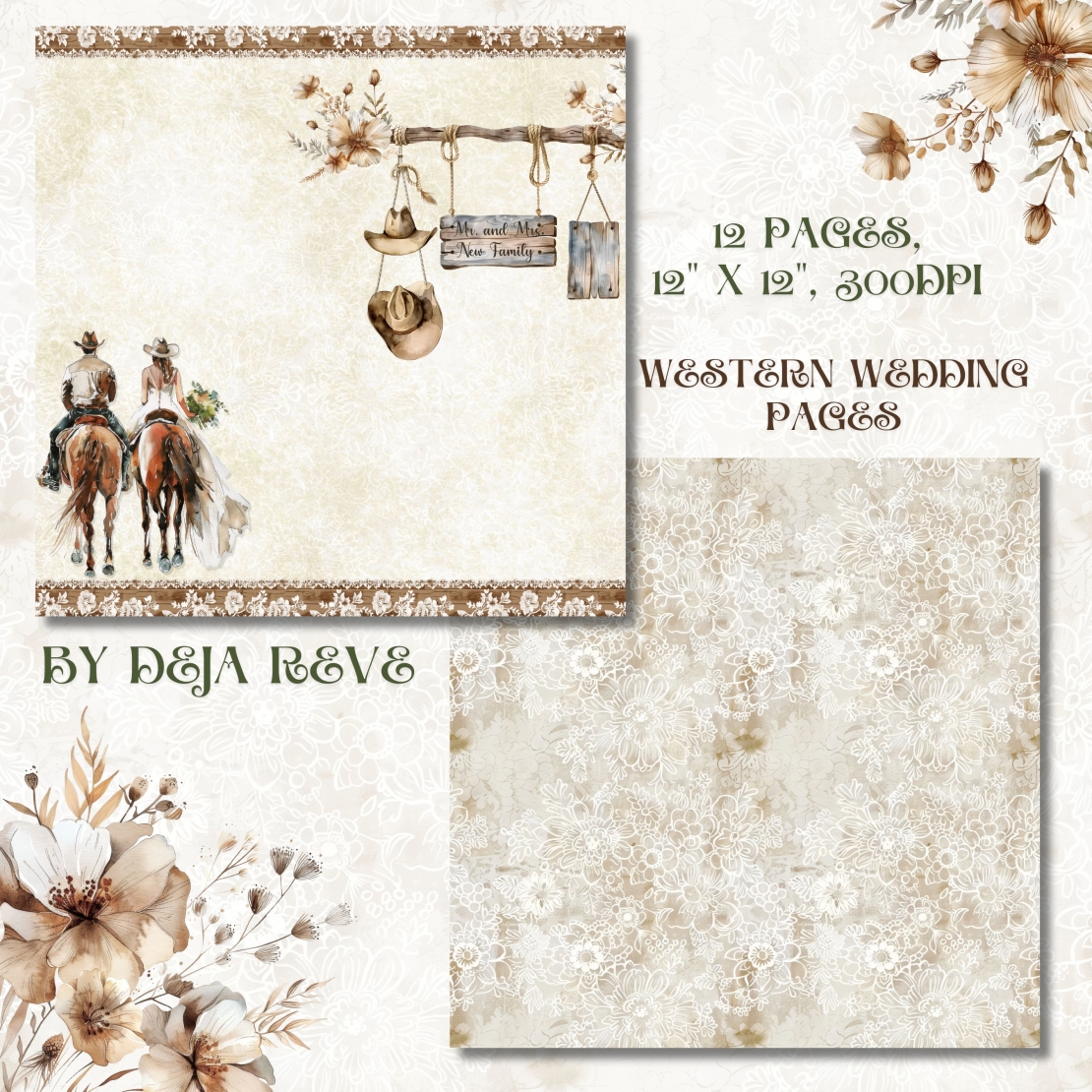 Western Wedding - Digital Papers