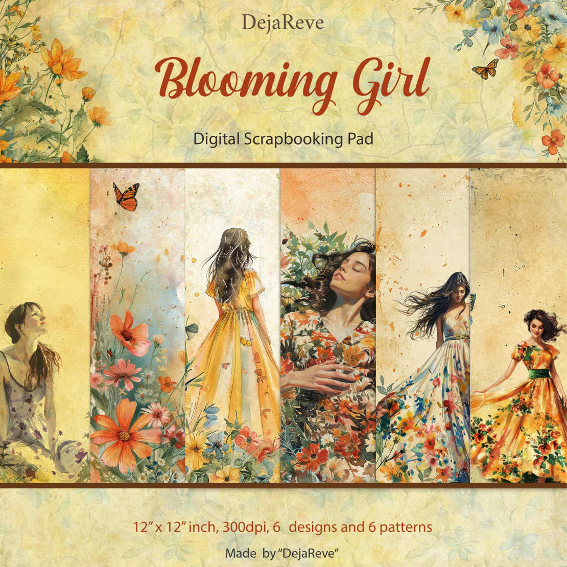 Blooming Girl - Digital Paper
