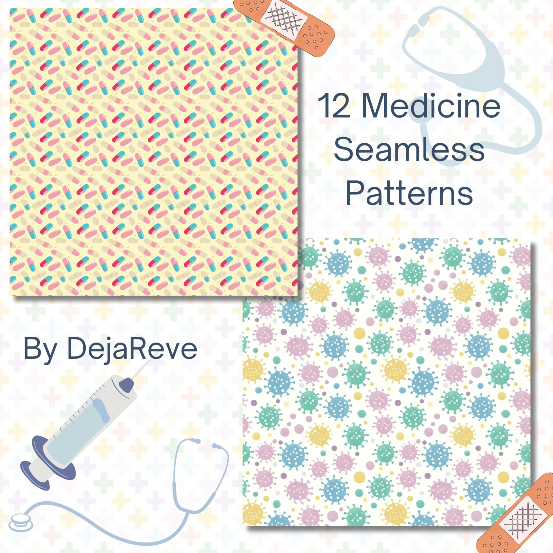 Medicine Seamless Patterns - Digital Papers
