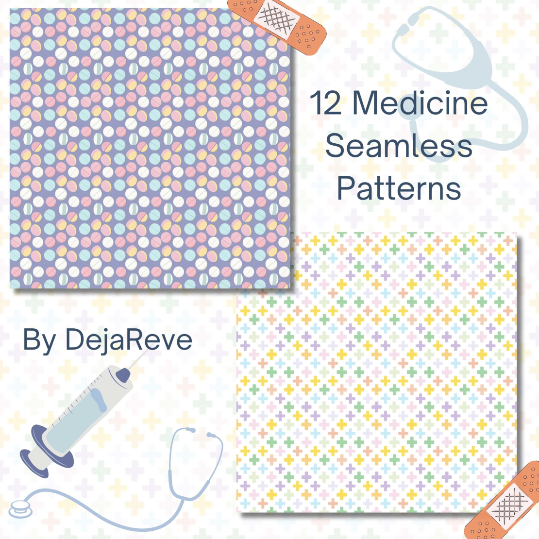 Medicine Seamless Patterns - Digital Papers
