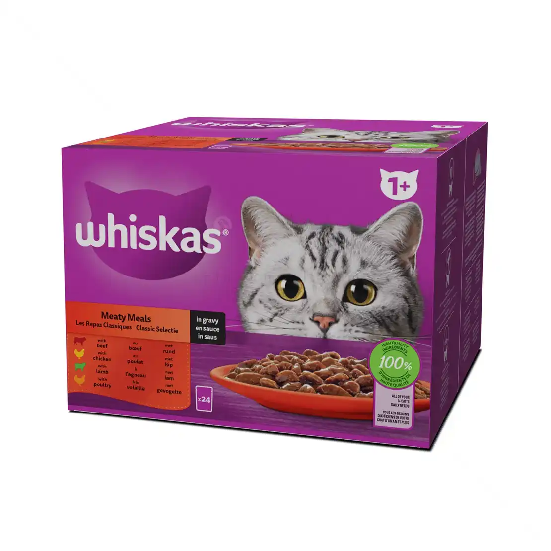 WHISKAS Adult 12х85 гр паучове Класически ястия в сос грейви
