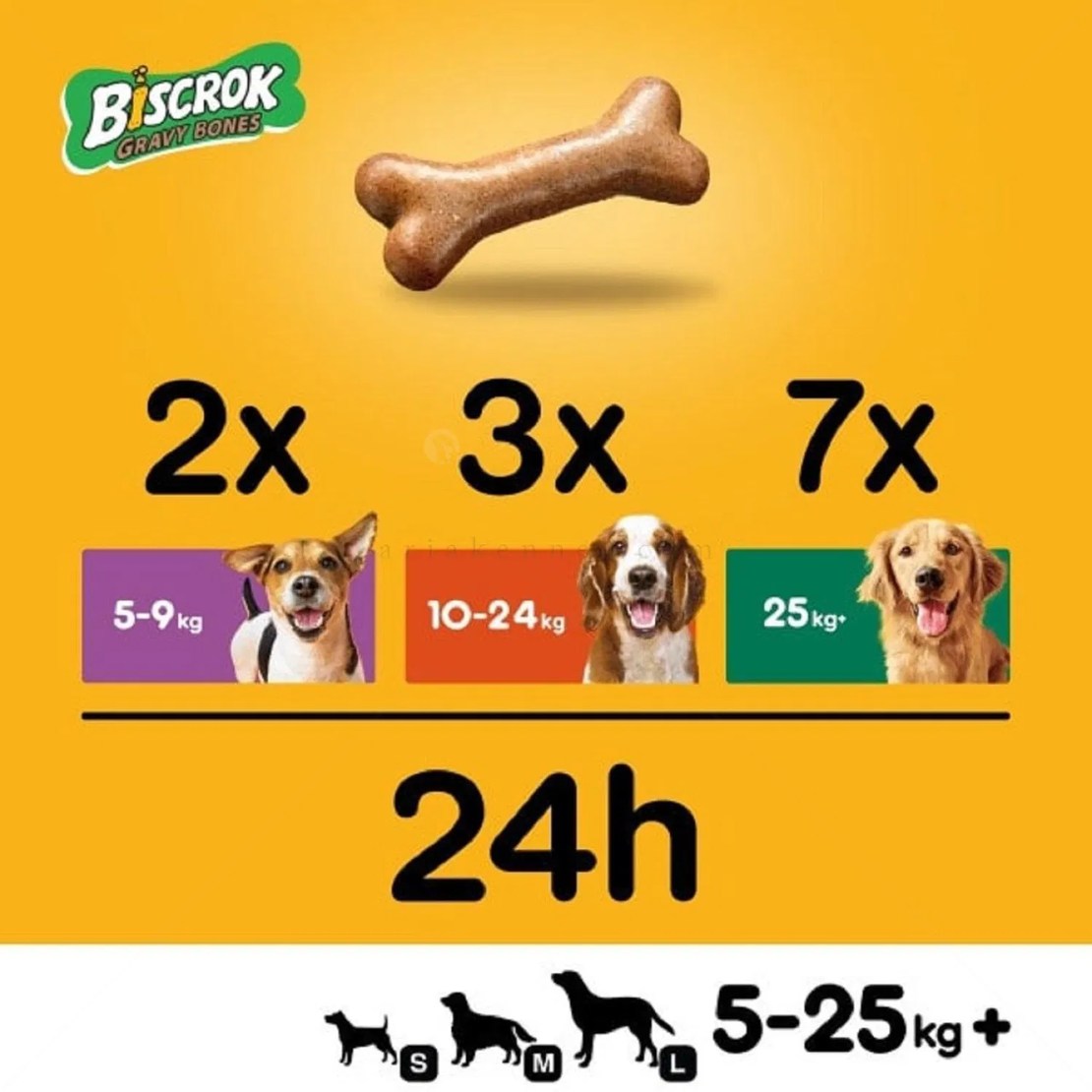 Хрупкави бисквити PEDIGREE Biscrok Gravy Bones, 400 гр
