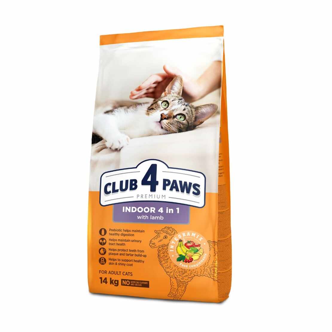 CLUB 4 PAWS  INDOOR 4IN1 LAMB – ХРАНА ЗА КОТКИ С АГНЕ