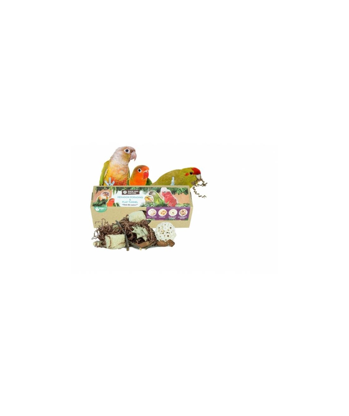 Играчка за Папагали Back Zoo Nature – Шестоъгълен Тунел за Храна и Игра