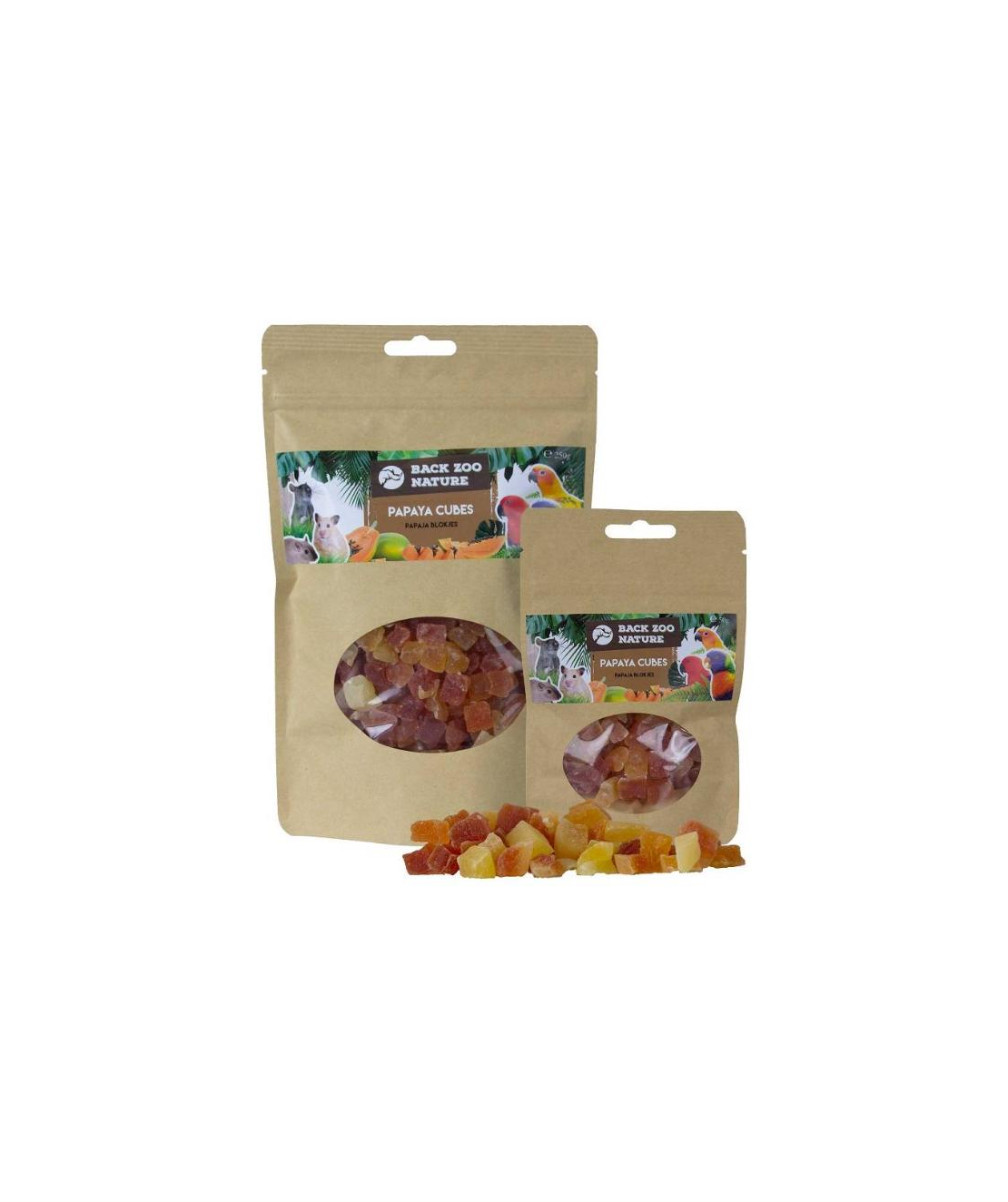 Лакомство за Папагали Back Zoo Nature – Кубчета Папая, 250 грама