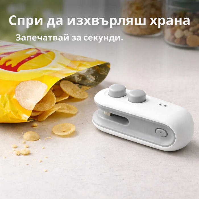 Мини машинка за запечатване на торбички