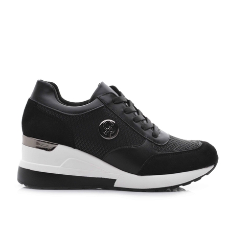 Модни дамски маратонки на платформа от кожа модел:А6802-1 black