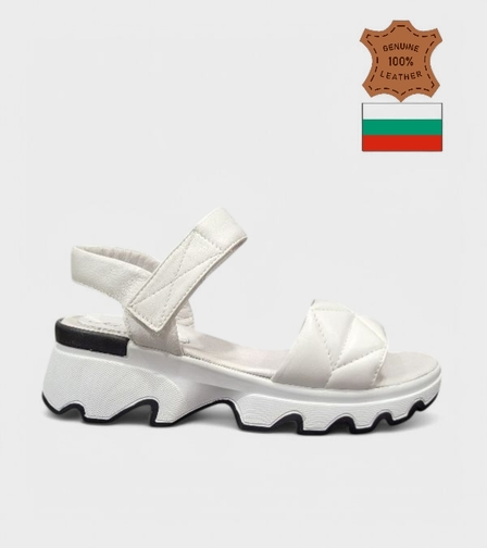 Модерни бели сандали от естествена кожа 226206-1548 white