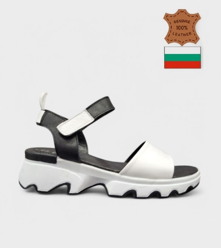 Модерни черно-бели сандали с платформа 226206-1531 nero-white