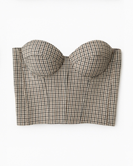 NESSA CHECKED CORSET | Express your style with AMITA