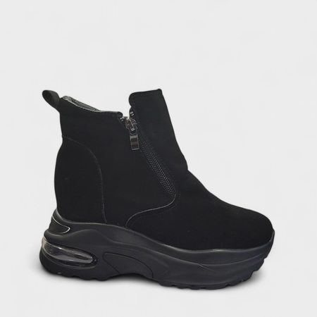 Дамски боти на платформа с топла подплата модел: 3810 black