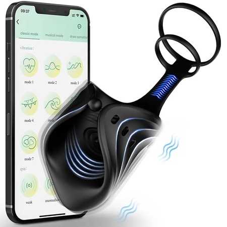 Smart Bluetooth Penis Trainer with Dual Rings – 10 Vibration Modes for Control and Endurance