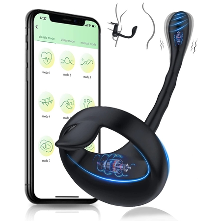 Multifunctional Prostate Massager with Penis Ring and Anal Hook – App Control for Maximum Stimulation