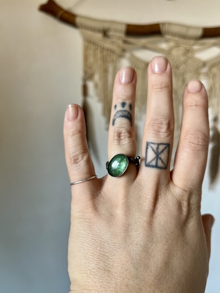 Green Kyanite Ring