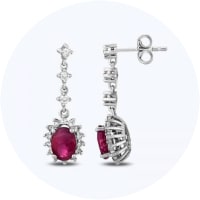 Earrings with rubies