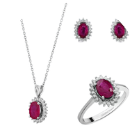 Diamonds set with rubies