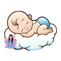 Тема '' Бебе в синьо на облак''