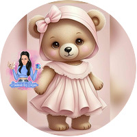 Тема ''Мече с рокля и шапка в розово''