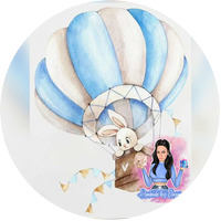 Тема '' Зайче с балон'' в синьо