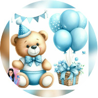 Тема '' Мече с парти шапка''