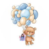 Тема '' Мече с балони в синьо ''