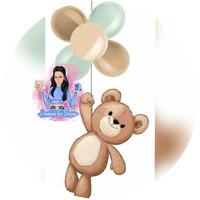 Тема '' Мече с балони в зелено''