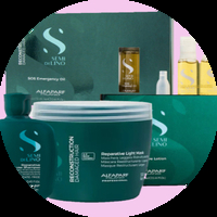 Възстановяваща серия за уведена коса с екстракт от бамбук Semi Di Lino Reconstruction